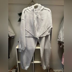 EUC adidas Gray jogging suit
